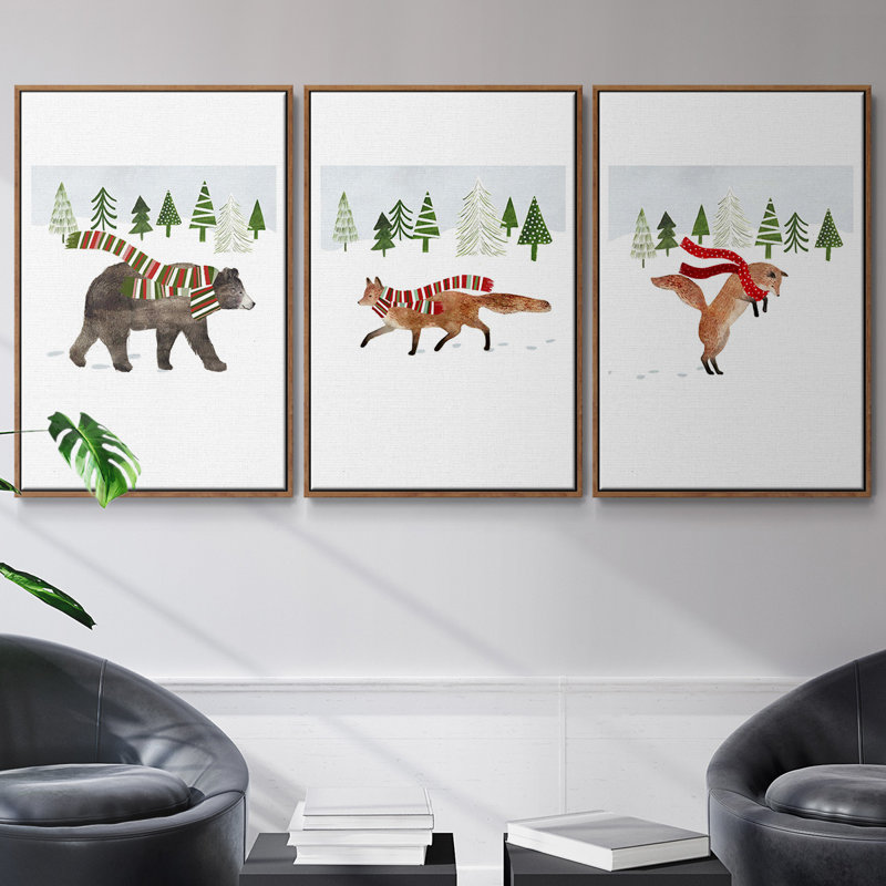 Woodland Christmas I 3 pièces, H 36 po x l 72 po, Noyer