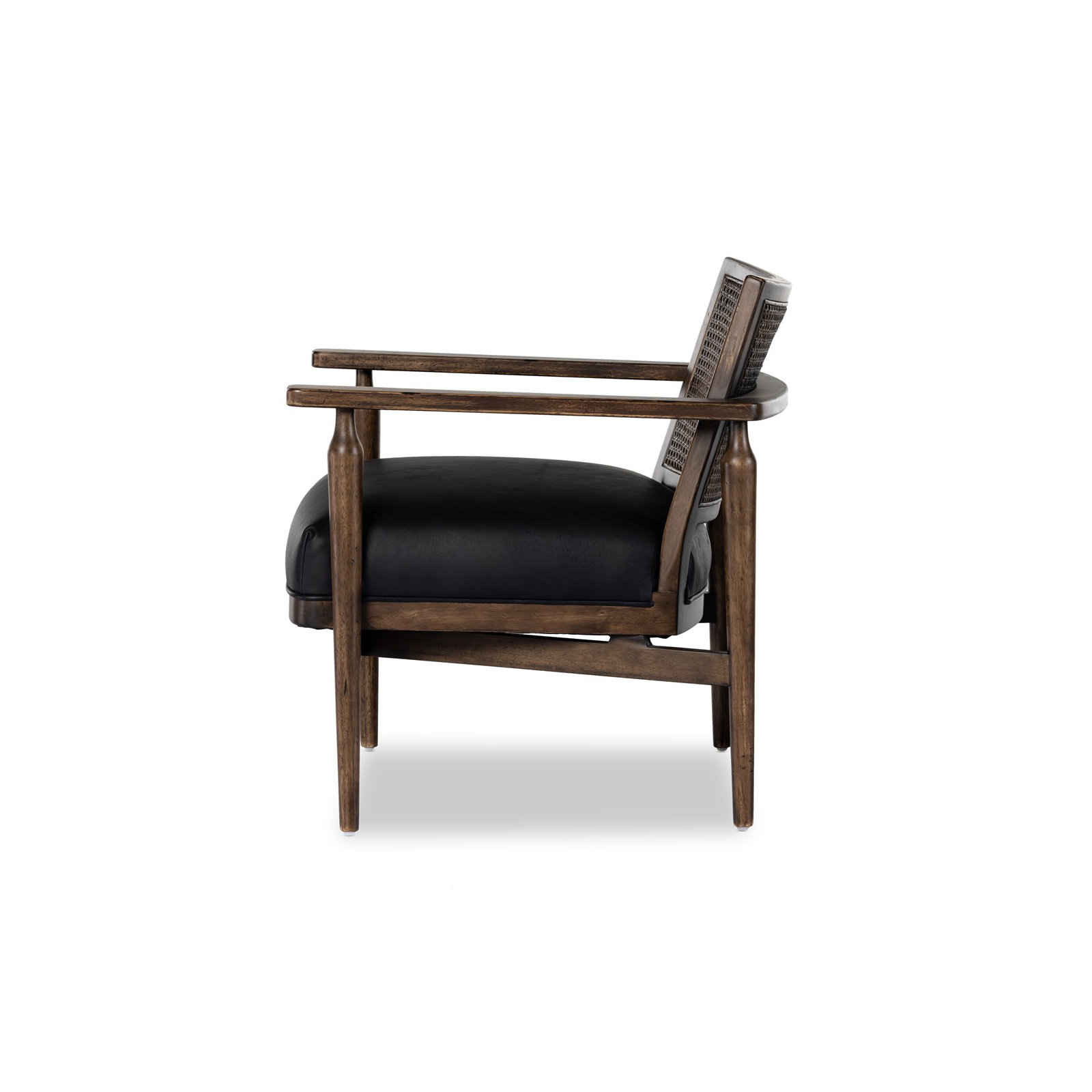Anasia 30" W Armchair, Carson Black Top Grain Leather