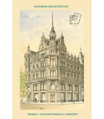 Appartements et magasins de détail dresden-impression d’art graphique