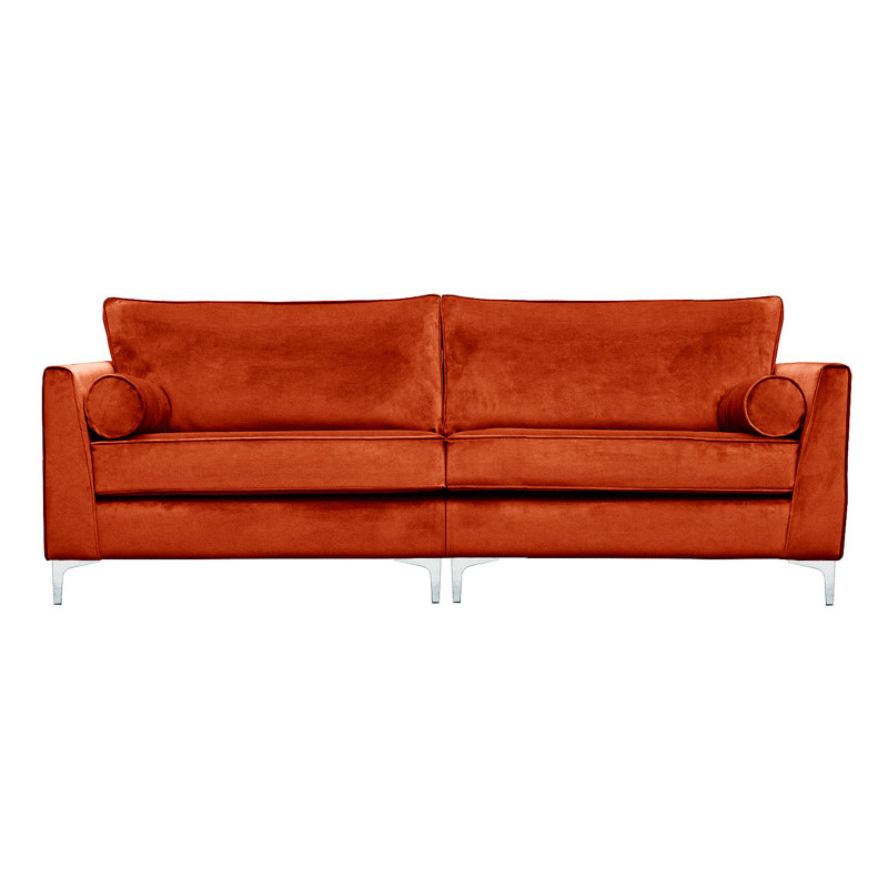 Giancarlo 4 Seater Velvet Sofa, Rust