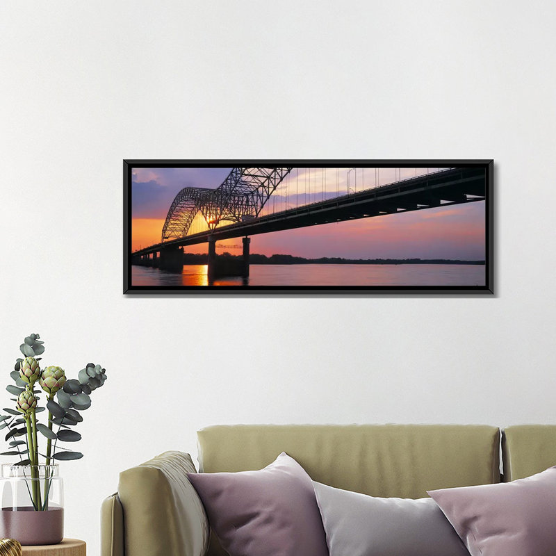 Panoramic Print on Canvas, 20" H x 60" W x 1.5" D, Black Framed