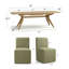 Ensemble de table de salle à manger extensible en placage de bois de 78 à 96 po avec 6 chaises à roulettes en mélange de lin-640336637