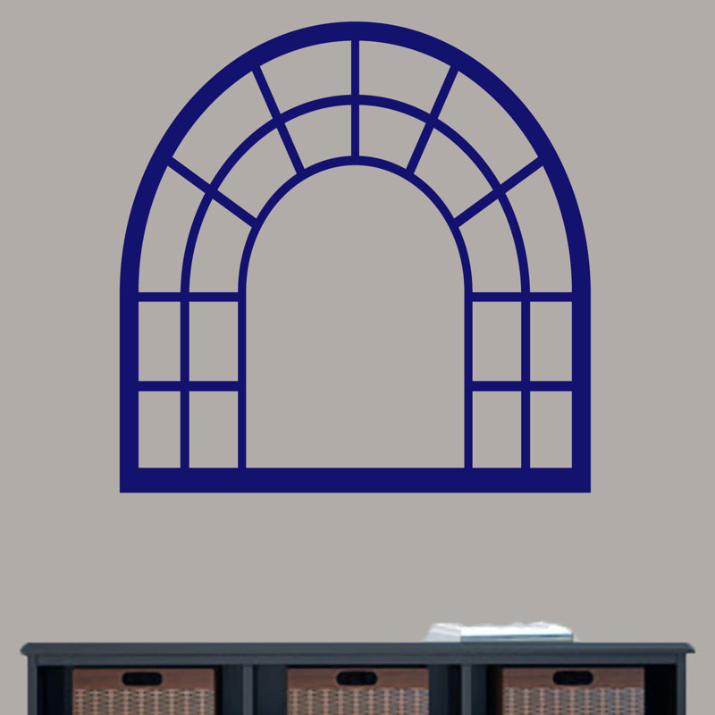 Décalcomanie murale cadre de fenêtre arched, Bleu marine