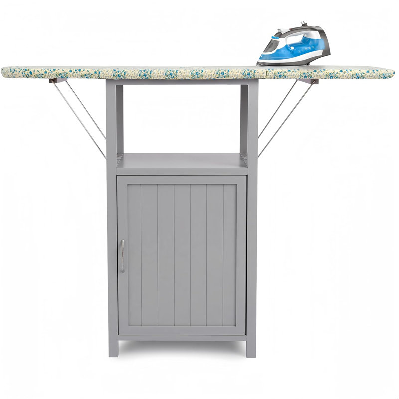 Planche à repasser avec armoire de rangement, planche à repasser pliable pour armoires de buanderie, armoire à repasser autoportante, parfaite pour économiser de l'espace