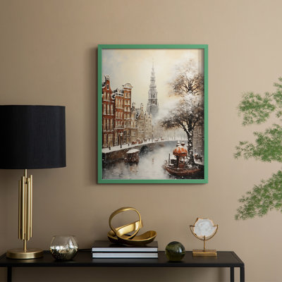 «Christmas Holiday Art DLXIX», reproduction d'art encadrée - bois massif