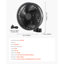 Ventilateur de plante, ventilateur de pince de culture sur pince rechargeable, port USB avec 9 vitesses et mode de circulation, contrôle intelligent, oscillation puissante, longue durée de fonctionnement pour le refroidissement de la culture hydroponique, noir, 1 paquet