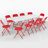 11-Piece Folding Table & 10 Red Chairs – Home/Commercial Picnic Set-111836126-111836128