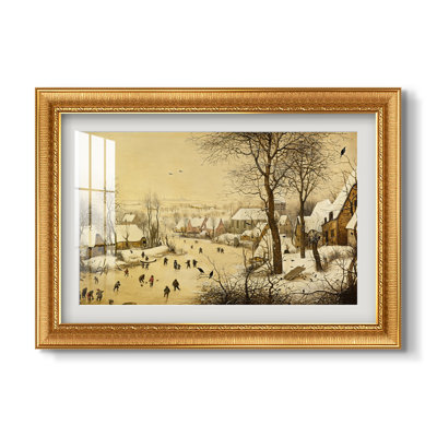 Paysage d'hiver avec patineurs et piège à oiseaux, 1565 - Pieter Bruegel l'Ancien - Estampe encadrée sur mesure