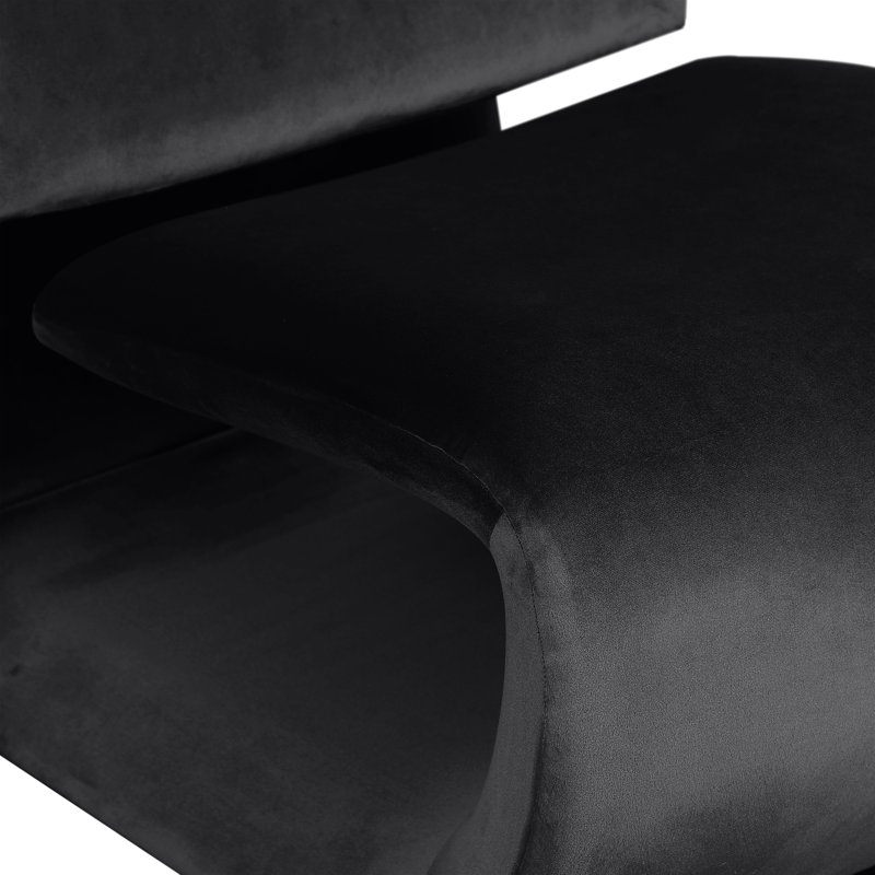 Koco Velvet Accent Chair, Black Velvet