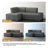 Berlare 3 - Piece Upholstered Boneless Compression Corduroy Modular Sectional Sofa Set with Removable Ottoman – Fully Compressed, No Assembly Required-1575946321