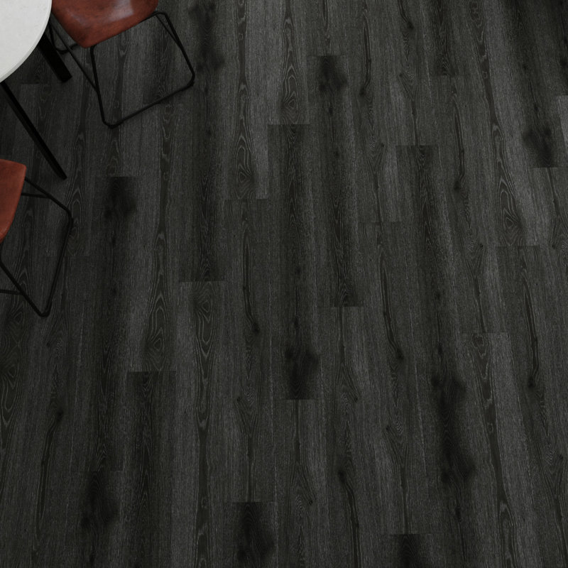 MaxCore Ultra 28mil x 7.3" W x 48" L Click Lock Luxury Vinyl Plank Flooring, Storm Black