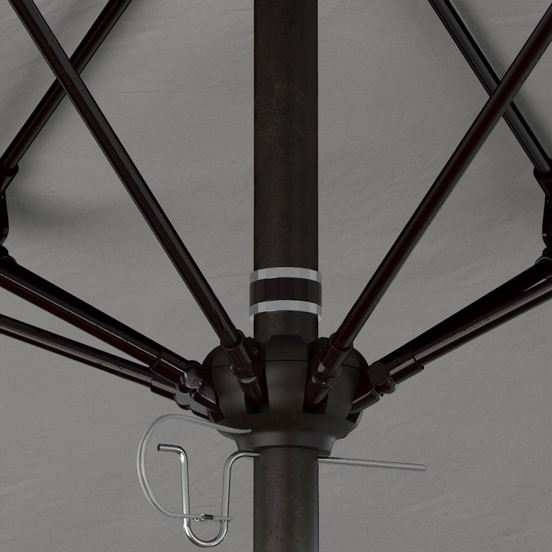 Parasol de marché commercial en aluminium Geil, Toile granit Sunbrella®, Bronze