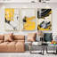Lineal Dessin, art mural encadré en aluminium - Ensemble de 3 reproductions d'art sur toile-2123530059-2123530053
