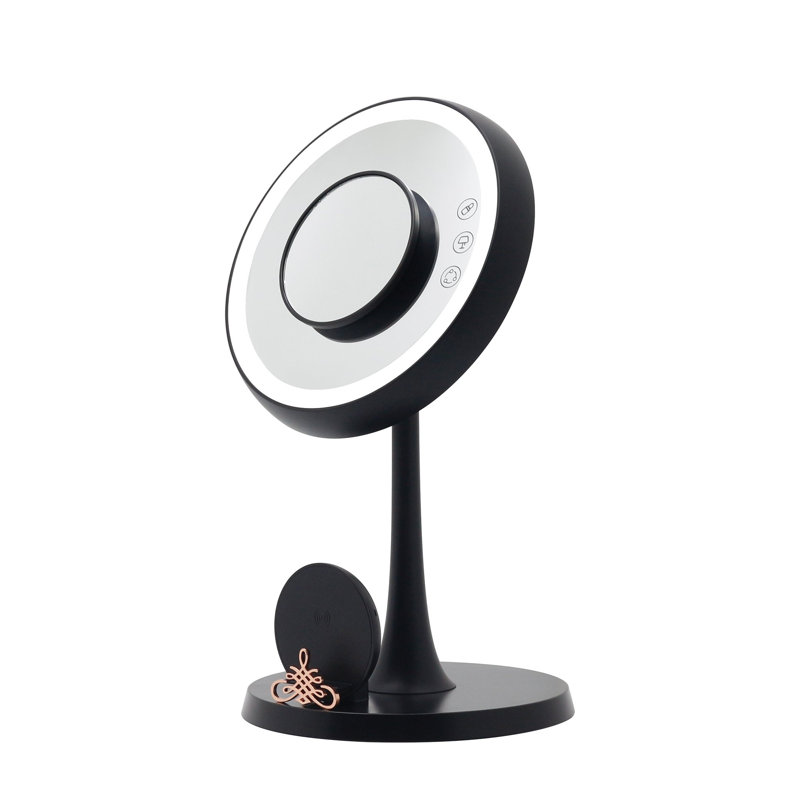 Miroir de lampe DEL Serenity, Noir