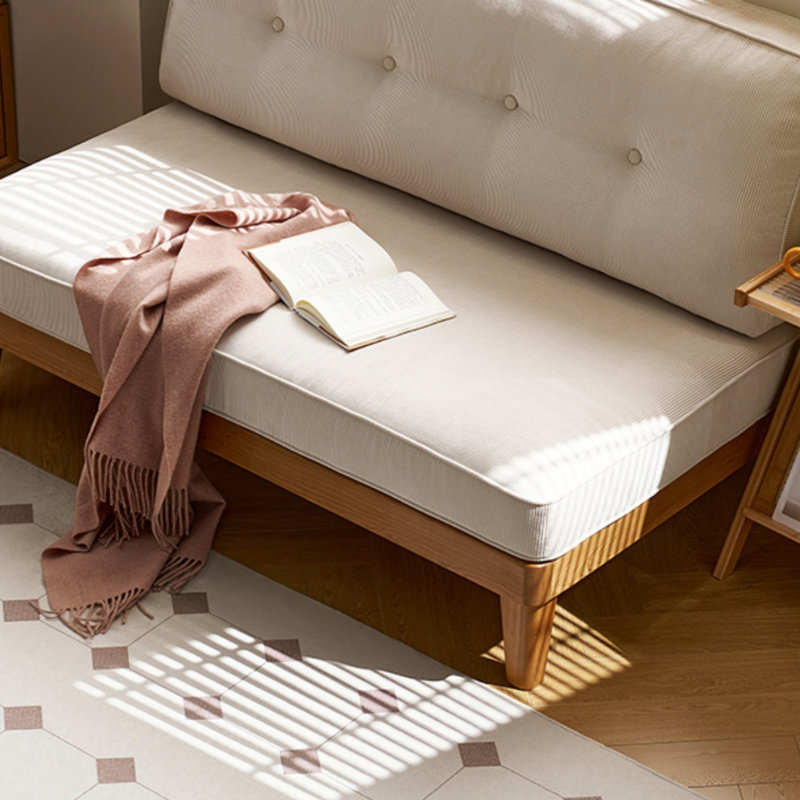 Armless Solid Wood Two - seater Sofa