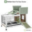 Cage à lapin en bois pour l'intérieur et l'extérieur, cage à lapin avec filet amovible et plateau étanche, cage à lapin mobile avec roulettes (brun)-1614201341