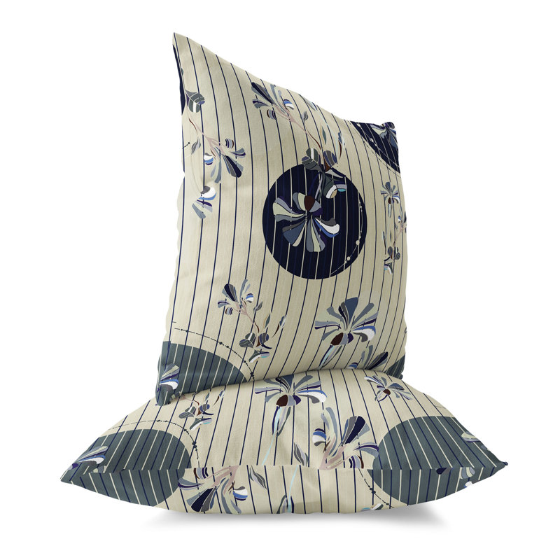 Circular Garden Indoor/Outdoor Reversible Throw Pillow