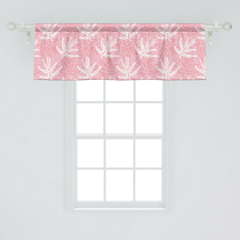Ensemble de 2 cantonnières à motif de pastel Ambesonne, vermillon rose et blanc, L 54 po x L 12 po