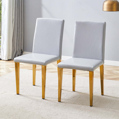 Two PU Dining Chairs, Simple And Versatile, Comfortable And Accompanied, Exquisite Design For Modern Dining Experience (Set Of 2)