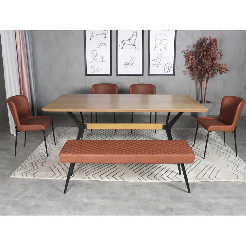Chaise d'appoint en métal Lataja, Cognac