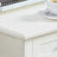 Bureau de maquillage moderne crème blanc, 3 tiroirs, ultrabrillant, pour la chambre à coucher, bureau spacieux, l 47,63 po x P 15,42 po H 29,59 po avec glissade lisse