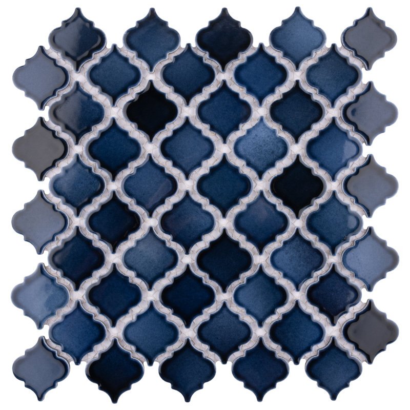 Hudson Tangier 2" x 2" Porcelain Arabesque Mosaic Wall & Floor Tile, Midnight