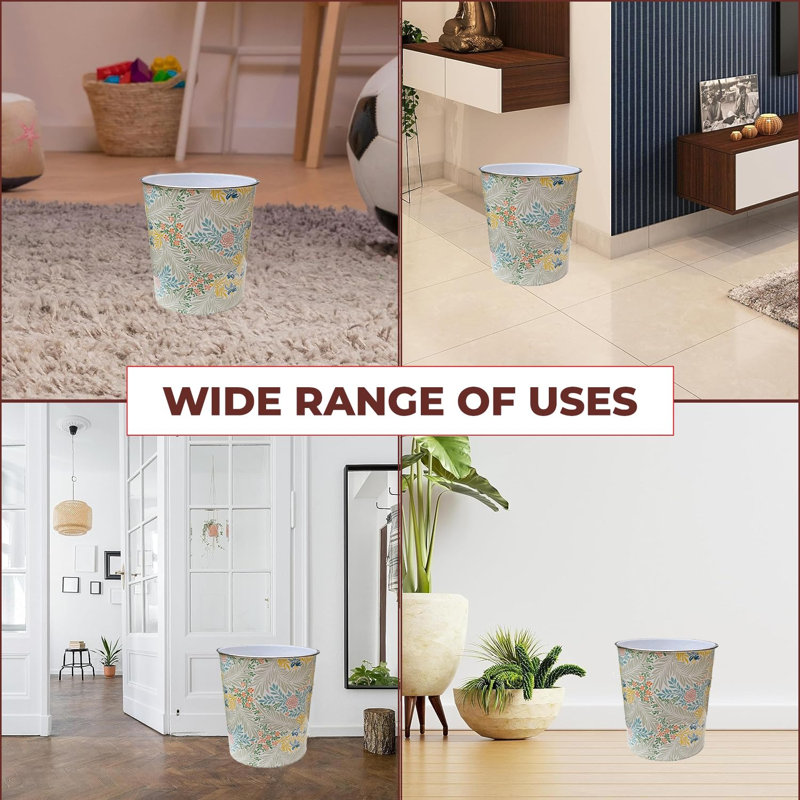 Anngelica 7.7L Waste Bin Plastic Waste Paper Basket Pack Of 2 Waste Basket Open Trash Can