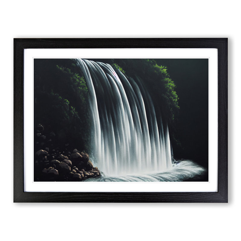 Sensational Waterfall - Framed Print, Black, 46cm H x 64cm W x 2cm D