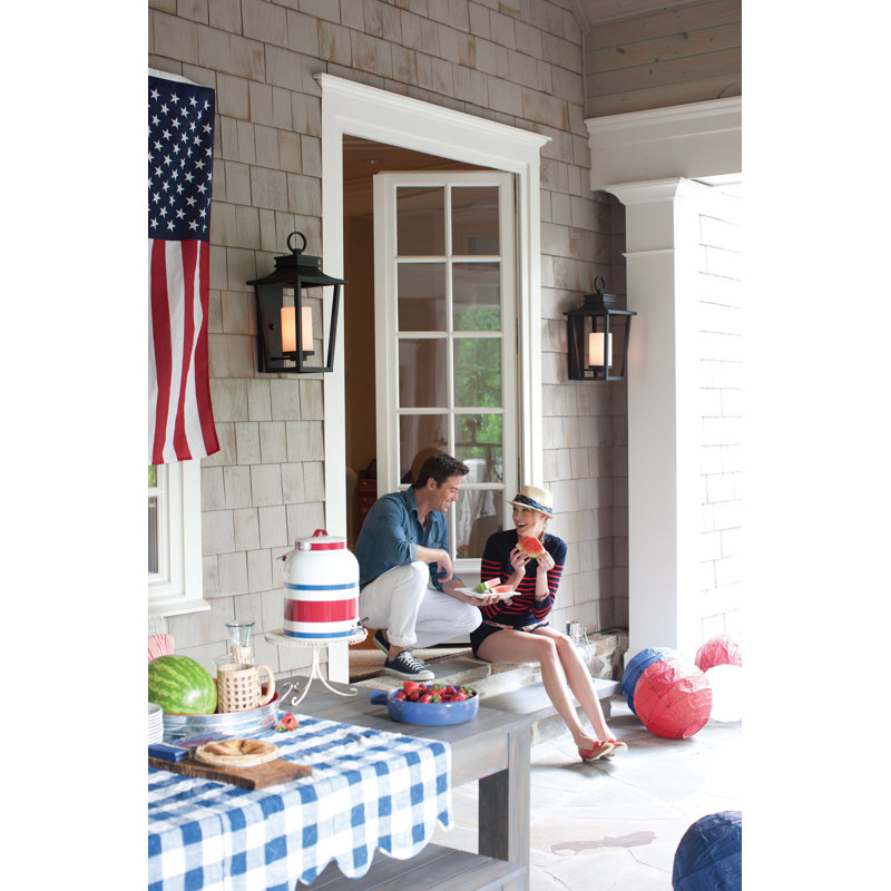 Sullivan Outdoor Wall Lantern, Black, 23" H x 11.8" W x 12.8" D, Incandescent