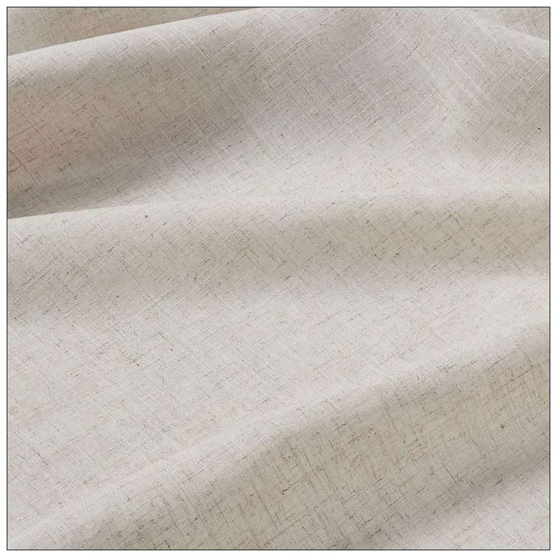 Natural Linen Blend Light Filtering Curtain Panel Pair
