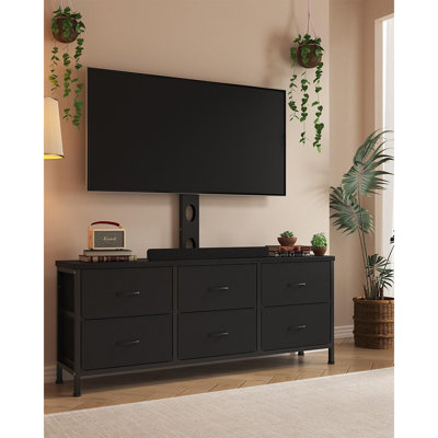 Meuble télé avec support, commode en tissu avec 6 tiroirs pour 32/45/55 / ...