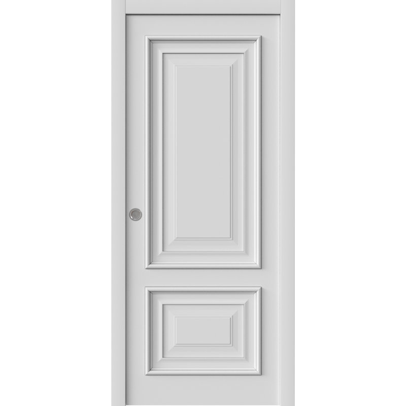 Pouces de porte coulissante coulissante | Émail blanc IMPERial 1822 | Ensemble de quincaillerie de rail | Portes intérieures de chambre à coucher en bois massif