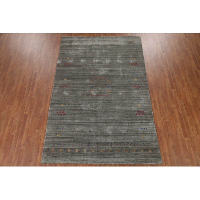 Tapis vert et gris Gabbeh