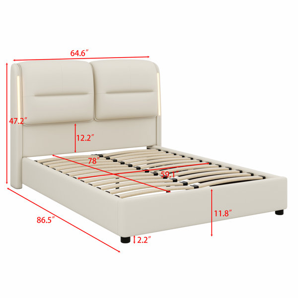Latitude Run® Upholstered Hydraulic Platform Bed With Lift Up Storage ...