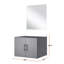 24 po X P 22 po. Meuble-lavabo gris foncé - 18 miroirs avec beaucoup d'espace de rangement pour salle de bain-357825249
