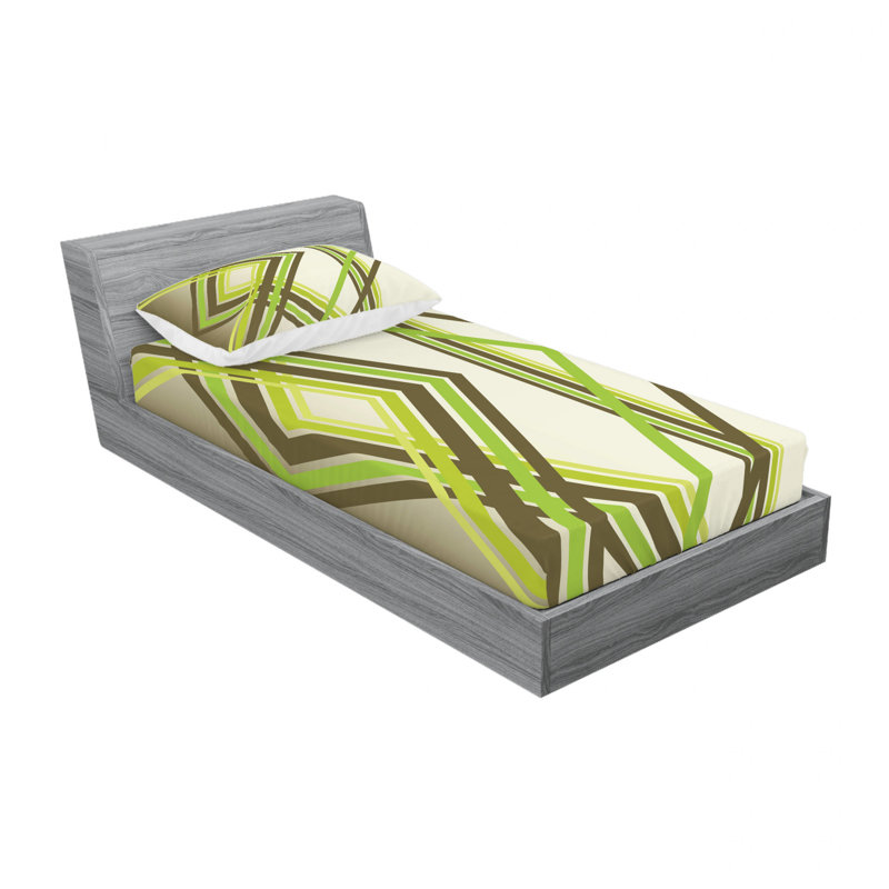 Ensemble de draps à motif de losanges, Ensemble de draps pour lit simple TG avec drap-hou
