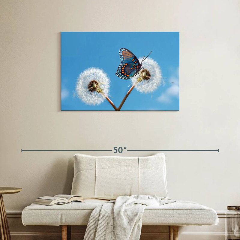Brampt papillon sur pissenlit, H 24 po x l 36 po