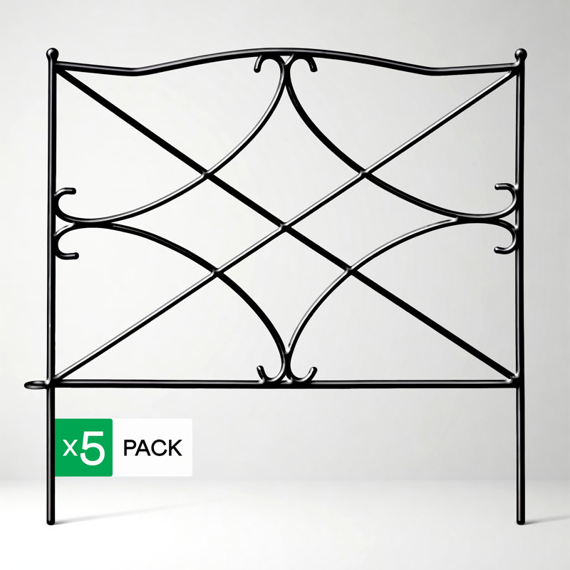 24'' H x 24'' W Black Metal Fencing with 5 Panels(s) Included