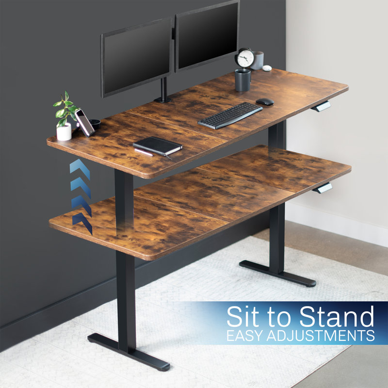 Black Adjustable Height Electric Dual Motor Desk Frame
