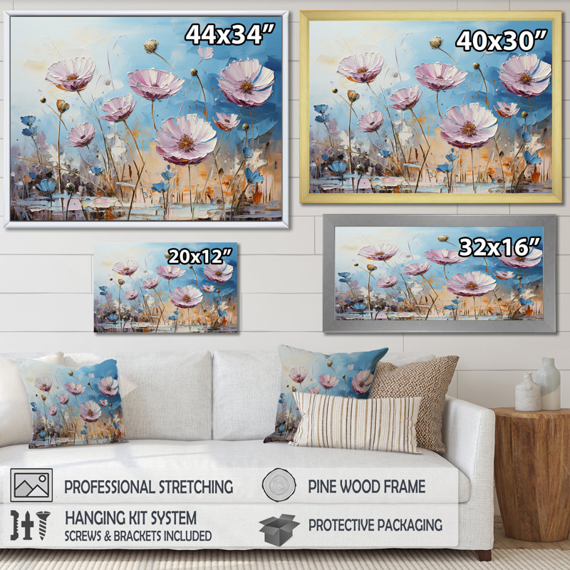 «Divine Cornflowers Blooming Field», reproduction sur toile, Toile tendue, H 12 po x l 20 po x P 1,5 po