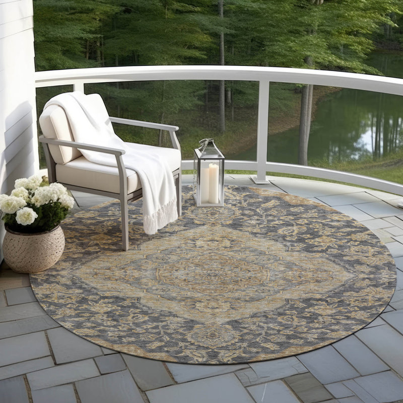 Tapis intérieur / extérieur gris Celia , 3 pi x 5 pi