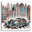 «Chicago Art Deco Car» par Rey Klimt, art mural en verre acrylique-131804481
