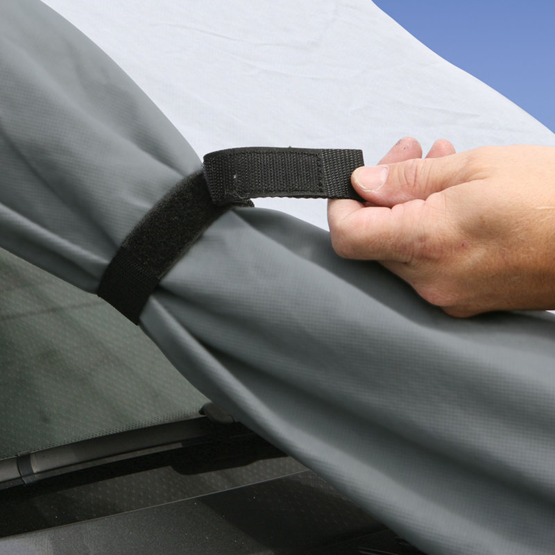 PolyPro3 Gray and White Mildew Resistant RV Cover for 23' Class B RVs
