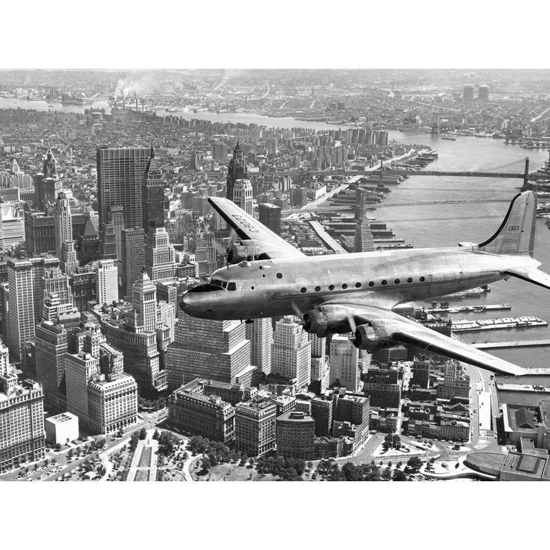 Flying Over Manhattan, NYC by Anonymous - Wrapped Canvas Print, 50cm H x 70cm W x 4cm D