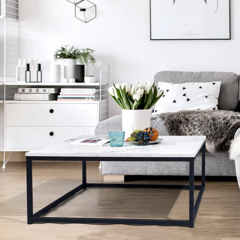 Jazmariah Frame Coffee Table, White