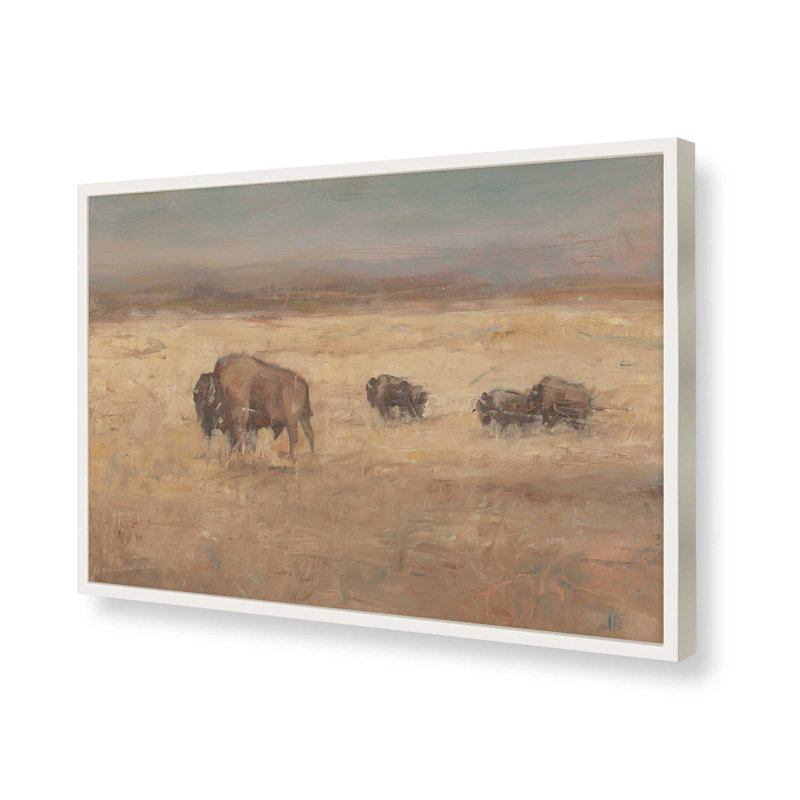 «Bison Panorama I» par Ethan Harper, reproduction d'art, H 12 po x l 18 po, Impression sur cadre ouvert sans papier mat