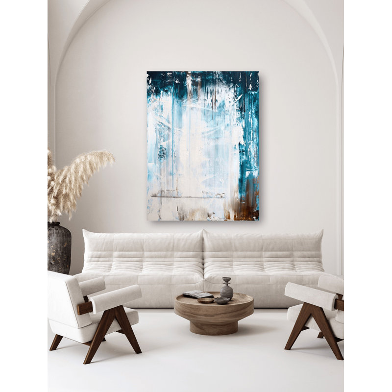 Abstract Print by John Beard, Brown Framed Canvas, 31.5" H x 25.5" W x 1.75" D