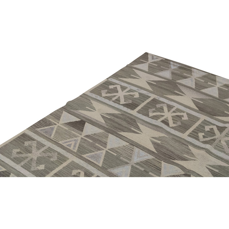 Flatweave Wool Geometric Area Rug