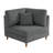 Seemab Upholstered Gray Corduroy Armchair with Pillow Back, One Arm Single Chair Module Part For Sectional Sofa-1038438104