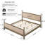 Ensemble de chambre à coucher 3 pièces avec lit plateforme tapissier et 2 tables de chevet Dorsen-129746587-129746586